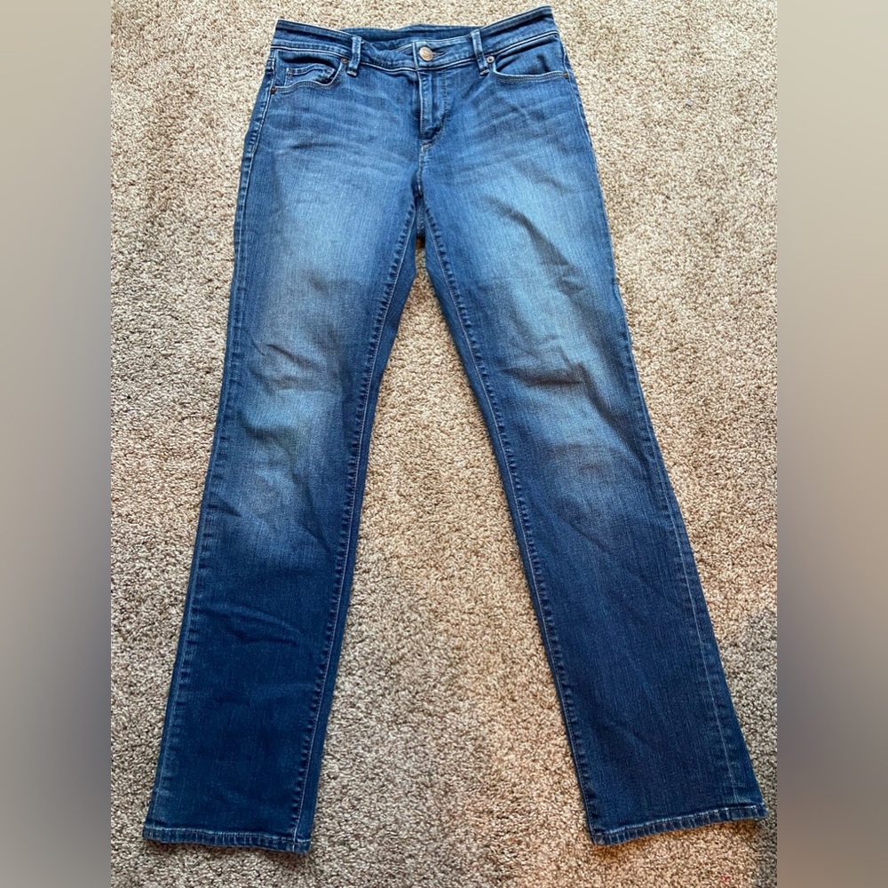 LOFT, straight leg, dark wash